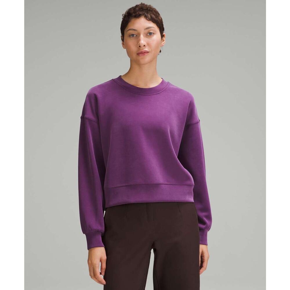 Lululemon Purple Softstreme Perfectly Cropped Oversized Crew Sweatshirt Size 12
